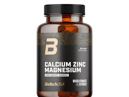Biotech Calcium Zinc Magnesium from organic sources 90 tabl. (mineralų kompleksas)