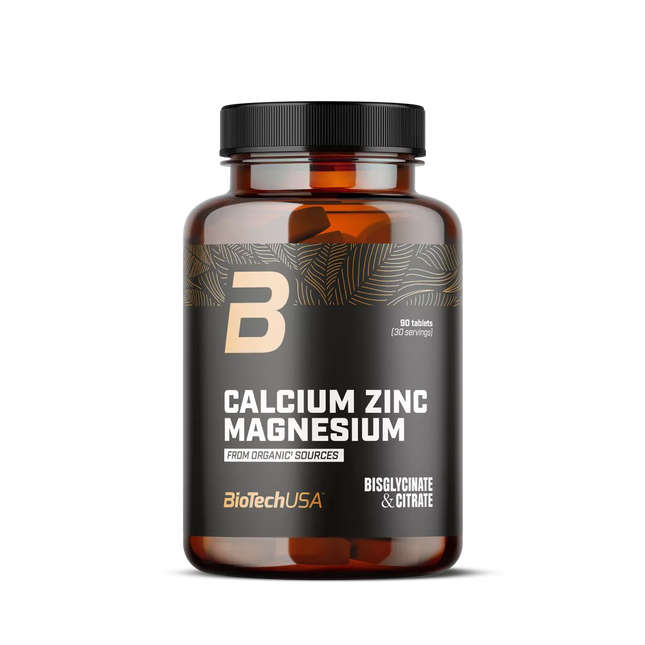 Biotech Calcium Zinc Magnesium from organic sources 90 tabl. (mineralų kompleksas)