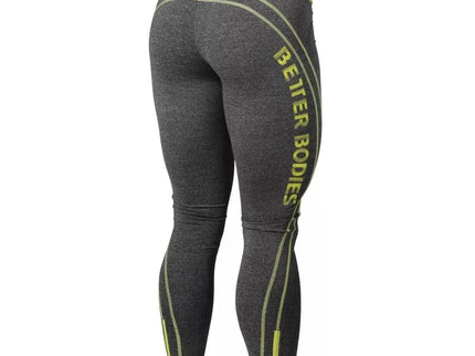 Better Bodies Shaped Logo Tights (Antracite melange/lime)