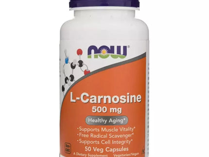 NOW Foods L-Carnosine 50 kaps. (Karnozinas (beta-alanil-L-histidinas))