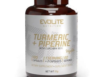 EvoLite Turmeric+Piperine 120 kaps. (Ciberžolės, juodųjų pipirų ekstraktas)